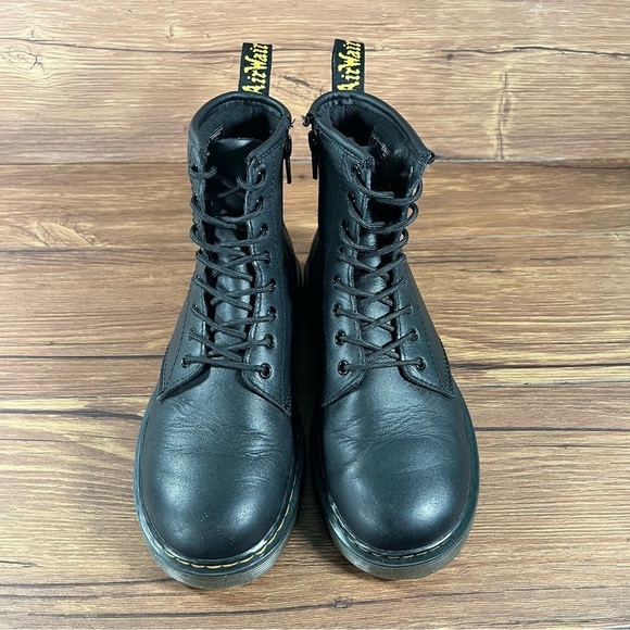 Dr. Martens DOCS Black Leather Lace Up Boots Shoes Women’s Size 5 - Picture 6 of 10